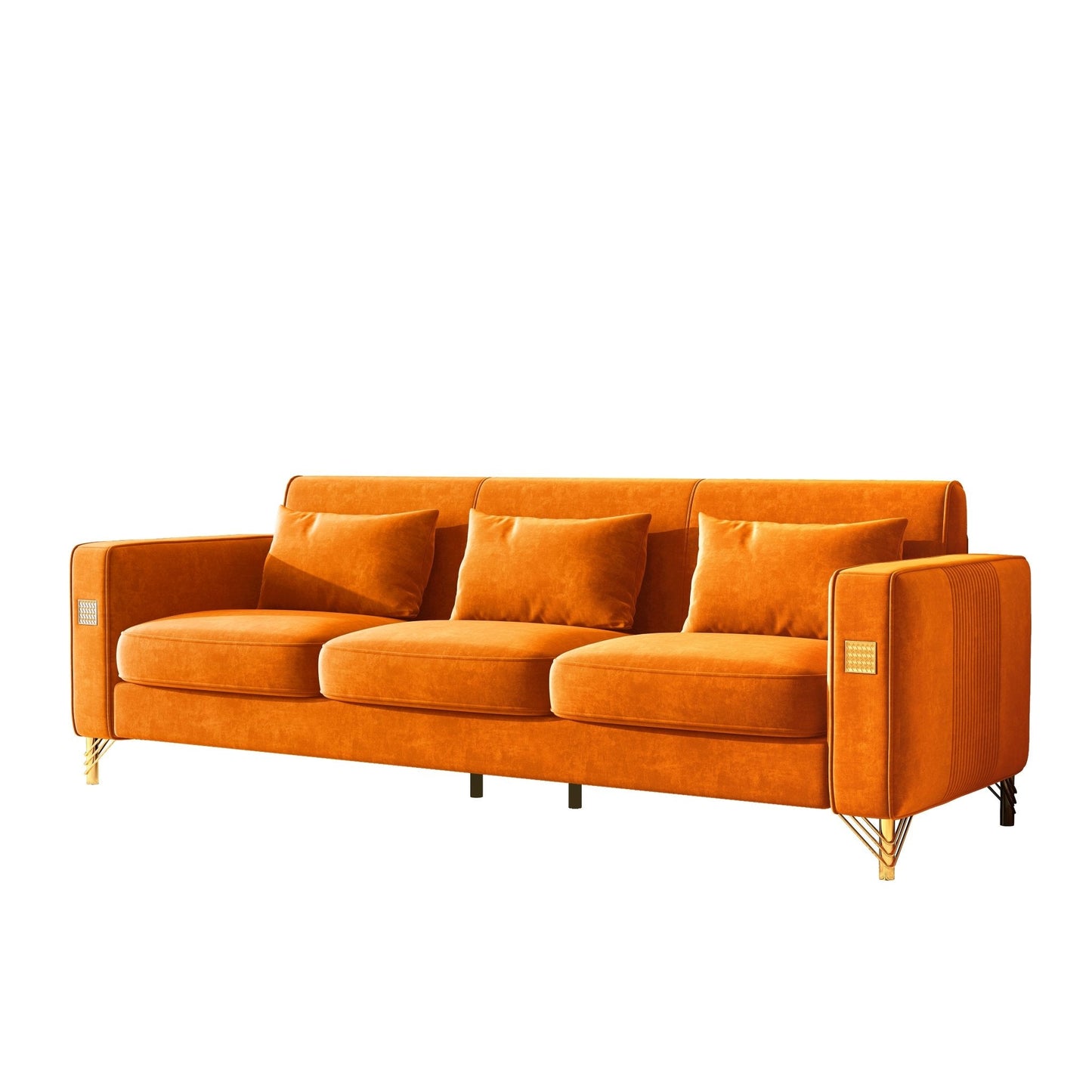 Stylish Velvet Sofa with Metal Frame: Modern Comfort & Elegance