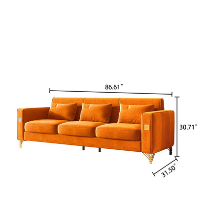 Stylish Velvet Sofa with Metal Frame: Modern Comfort & Elegance