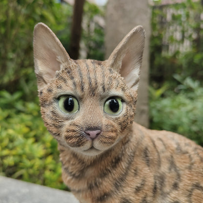 87674-S -  Sitting Bengal Cat - Small HI-LINE GIFT