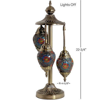 Coral Reef Egg Shaped Turkish Lamps with 3 Globes