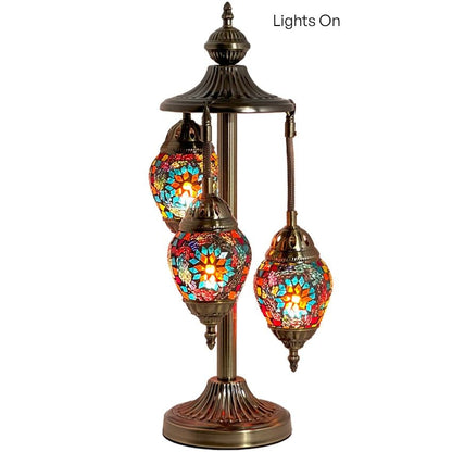Coral Reef Egg Shaped Turkish Lamps with 3 Globes