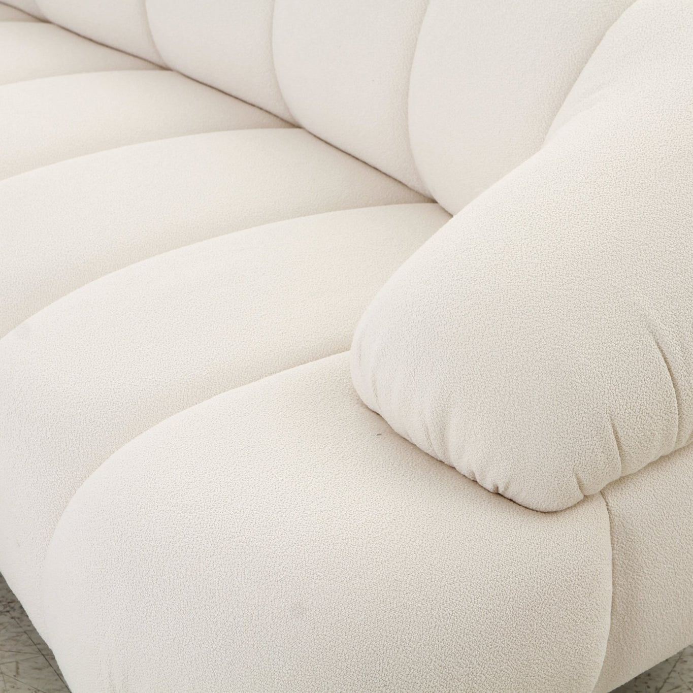 Chic White Chenille Loveseat & Sofa Set - Stylish Upholstery for Your Home