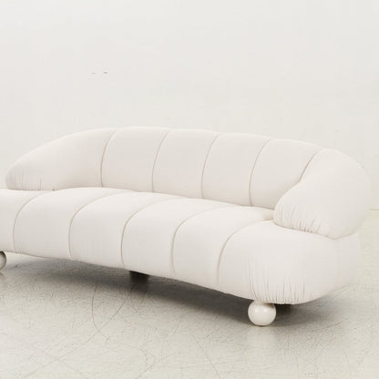 Chic White Chenille Loveseat & Sofa Set - Stylish Upholstery for Your Home