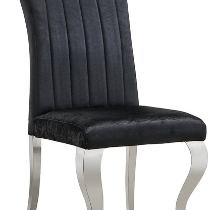 Stylish Dining Chair in White PU, Grey Velvet, or Black Velvet with Gold/Silver Mirrored Finish