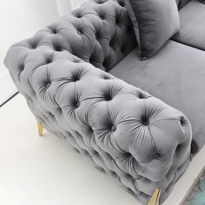 Luxurious Upholstered Sofa Set - Armchair, Loveseat & Sofa in Velvet