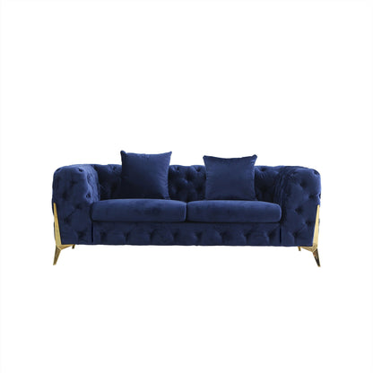 Luxurious Upholstered Sofa Set - Armchair, Loveseat & Sofa in Velvet