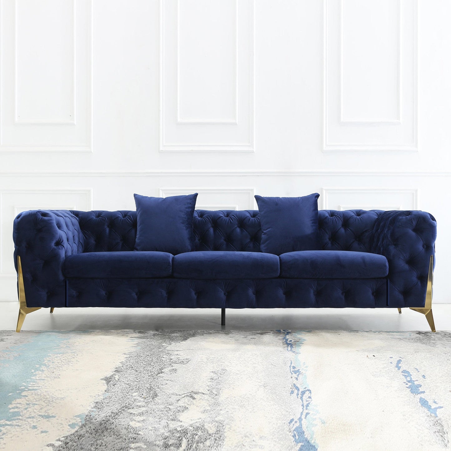 Luxurious Upholstered Sofa Set - Armchair, Loveseat & Sofa in Velvet