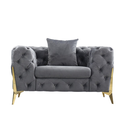 Luxurious Upholstered Sofa Set - Armchair, Loveseat & Sofa in Velvet