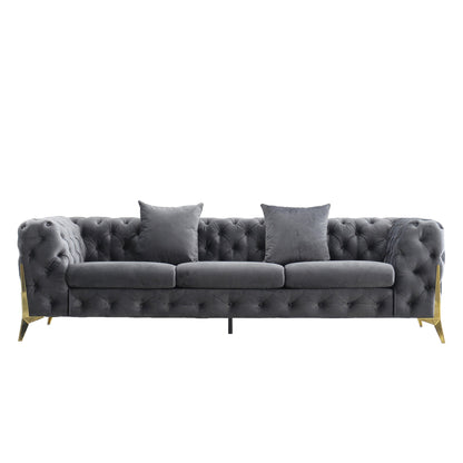 Luxurious Upholstered Sofa Set - Armchair, Loveseat & Sofa in Velvet