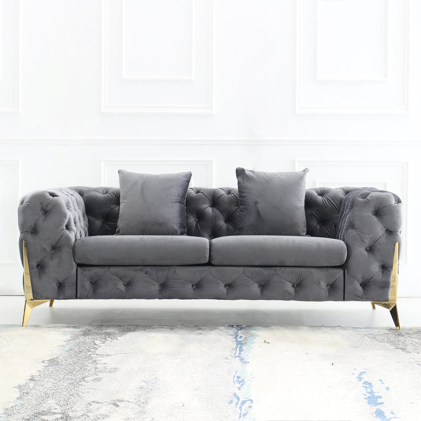 Luxurious Upholstered Sofa Set - Armchair, Loveseat & Sofa in Velvet