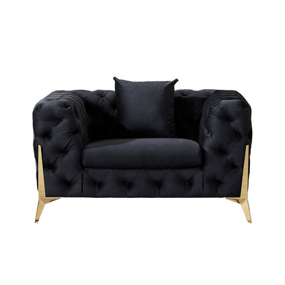 Luxurious Upholstered Sofa Set - Armchair, Loveseat & Sofa in Velvet