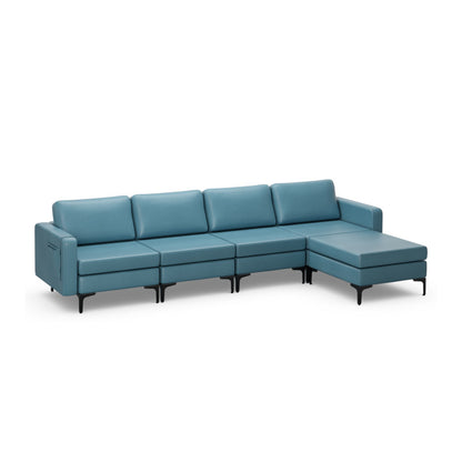 Reversible Modular L-Shaped 3-Seat Sectional Sofa with Chaise and USB Charging Ports