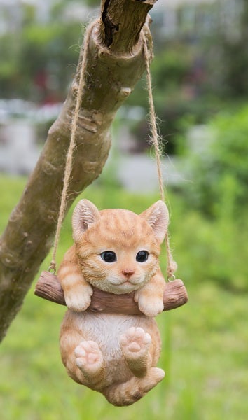 Pet Pals Tabby Kitten Hanging Figurine - Cute Home Decor for Cat Lovers