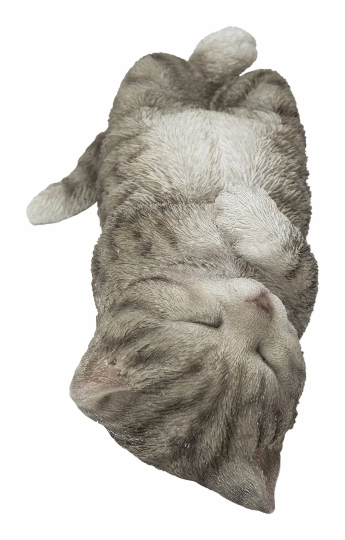 Sleeping Grey Cat Figurines - Charming Cat Decor for Cat Lovers