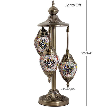 Rainbow Flower Handmade Egg Shaped Mosaic Floor Lamps with 3 Globes